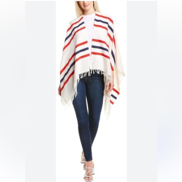 J. McLaughlin Colette fringed striped poncho
One size Americana USA patriotic - Picture 7 of 7